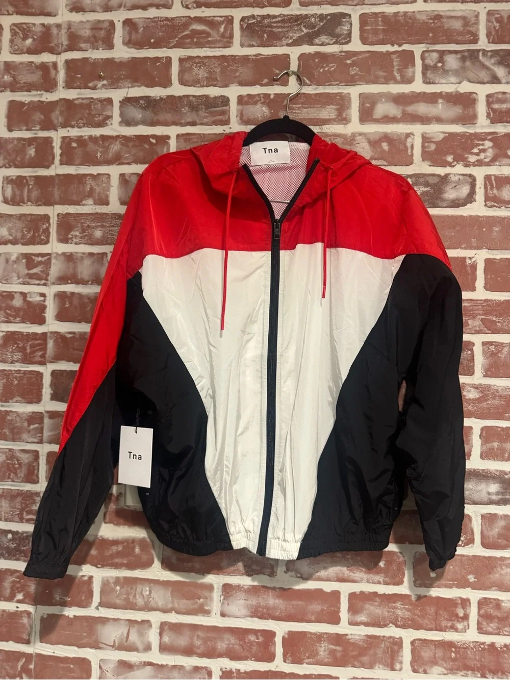 NWT Aritzia TNA McSweeney Anorak Jacket Red White Black Size S